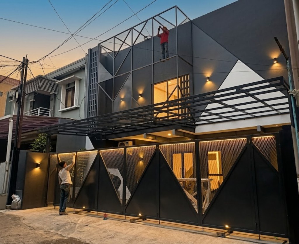 Fasad rumah modern Kupas Ruang